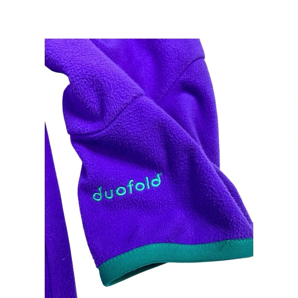 VTG 90s Duofold Ski Jacket Fleece Micro Climate Womens S Purple Teal USA 1/4 Zip